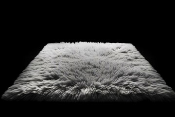 Contemporary light grey rug with fluffy texture and three-dimensional appearance. Generative AI