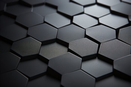 abstract high-tech background with close-up hexagonal surface, ai tools generated image