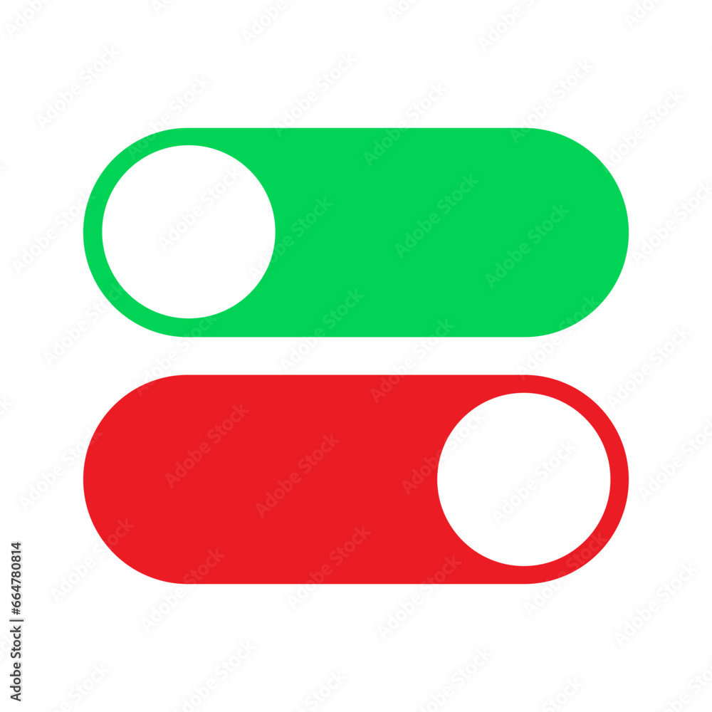 Poster on and off toggle switch buttons.