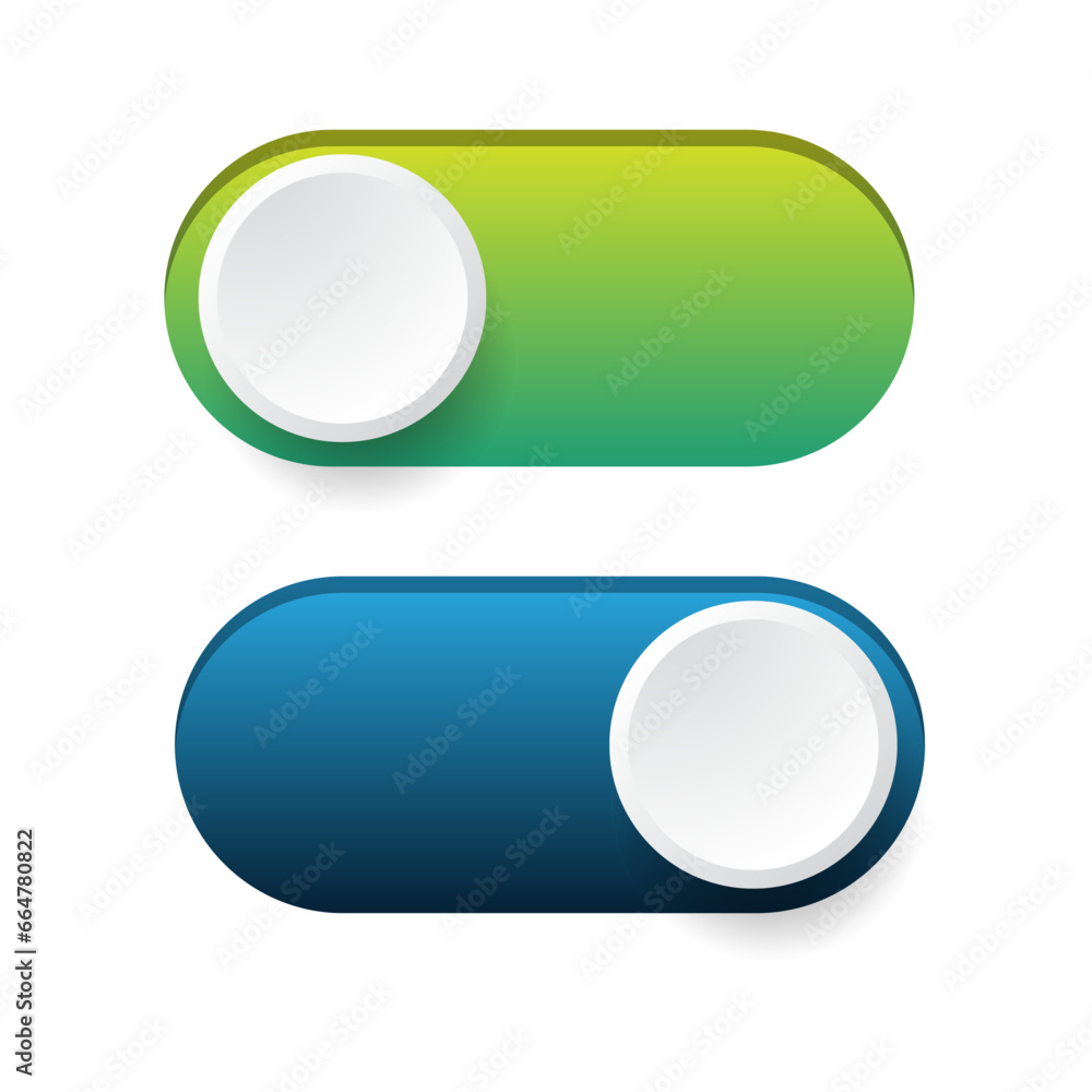 Poster on and off toggle switch buttons.