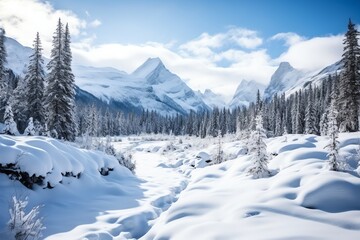 Fototapeta na wymiar winter snowy mountain landscape