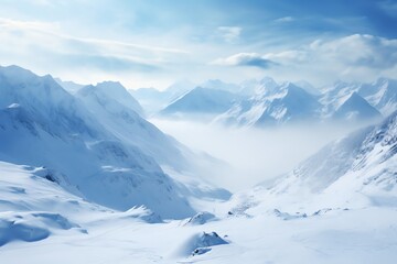 Fototapeta premium winter snowy mountain landscape