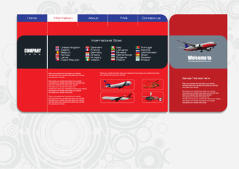 Red background with aircraft images (page or site background)