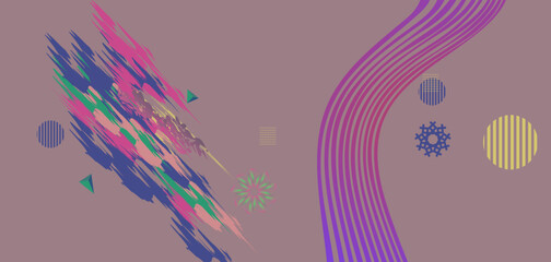 Abstract background with colorful geometric elements, Vector shapes