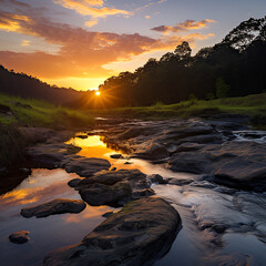 sunset in the mountains