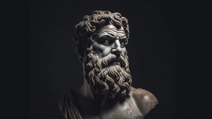 sculpture of a stoic man - obrazy, fototapety, plakaty