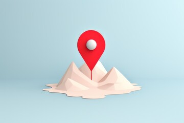 Geo tag, location pin. Stylised 3D rendering design. AI generated illustration.  - obrazy, fototapety, plakaty