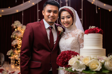 young muslim couple at wedding