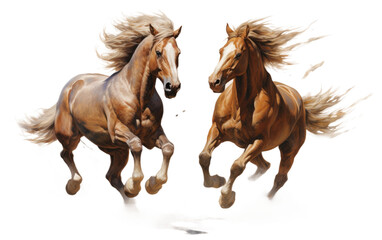 Stunning and Fastest Change Horses During a Chukker on a Clear Surface or PNG Transparent Background.