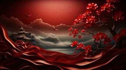 Chinese New Year 2024 Background 3D Illustration , Happy New Year Background, Hd Background