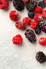 Close up of frozen mixed berries for a background