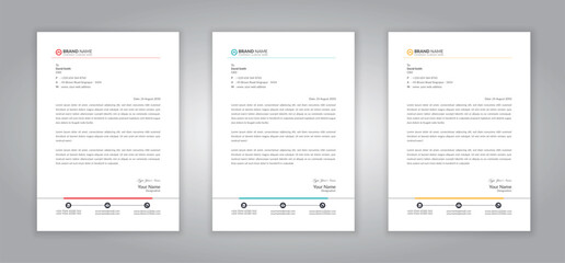 Corporate letterhead template. Creative clean business letterhead design