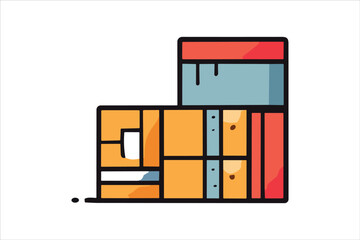 Colorful Delivery, distrubuting, warehouse, shipment thin line icons. Editable stroke. For website marketing design, logo, app, template, ui, etc. Vector illustration on white backgorund