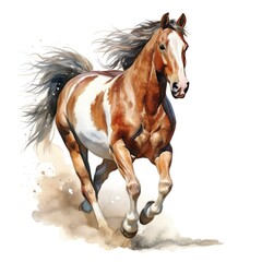Obraz premium Horse running in watercolor design.