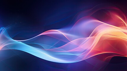 abstract background with smooth lines in blue, orange and purple colors, banner copy space, ai generative.