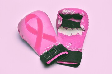 Lucha contra el cáncer de mama - obrazy, fototapety, plakaty