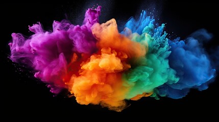 Fototapeta na wymiar Colorful Rainbow, Holi Paint Colors Colorful Powder Blast