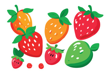 Set of colorful organic nutritious fruits vector illustration
