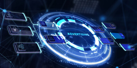 Advertising Marketing Plan Branding Business Technology concept. 3d illustration