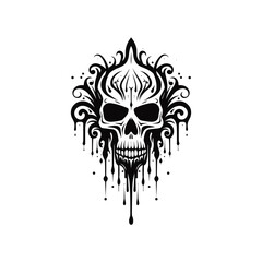 Artistic vector of a skull illustration. Suitable for tattoo, design, and logo.