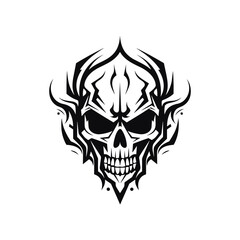 Artistic vector of a skull illustration. Suitable for tattoo, design, and logo.