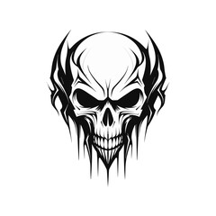 Artistic vector of a skull illustration. Suitable for tattoo, design, and logo.