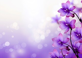  Abstract spring background with purple flowers.