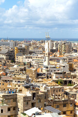 Fototapeta na wymiar Aerial view of the city of Tripoli. Republic of Lebanon