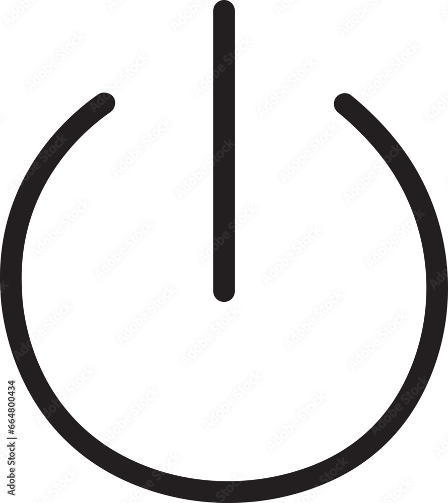 Poster power button icon. turn on and off switch vector sign. computer start trigger button symbol in flat 