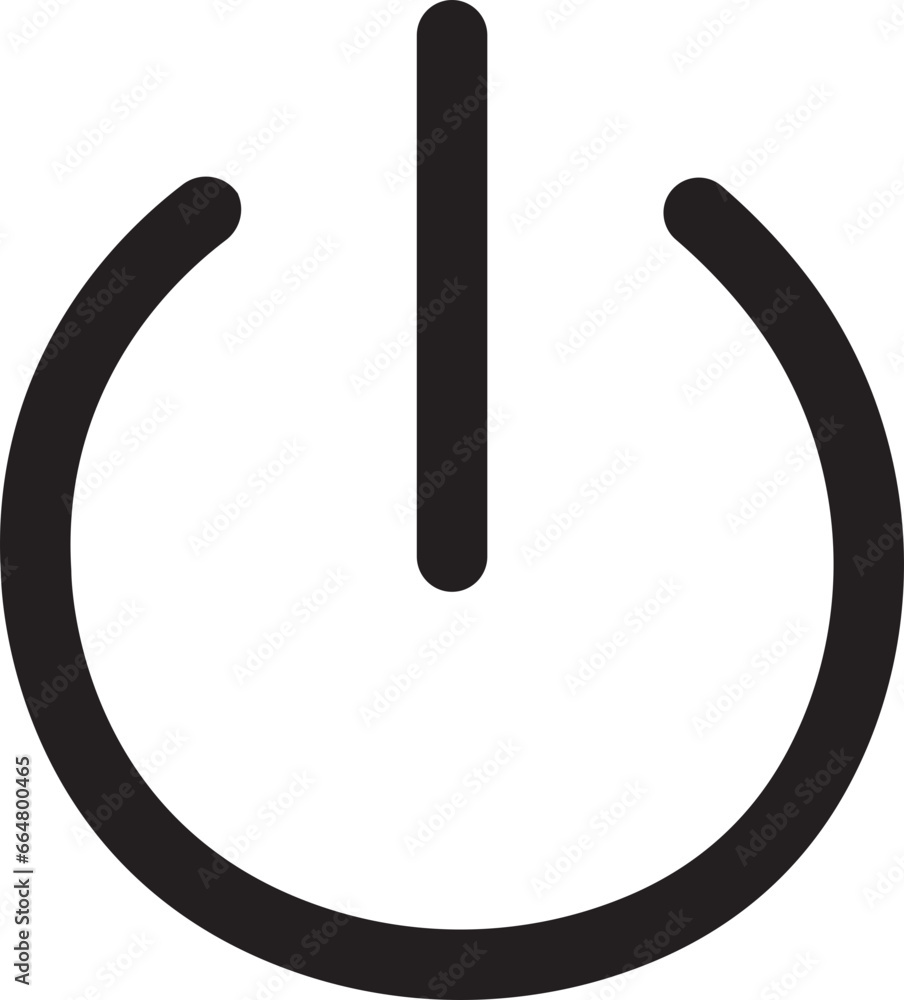 Poster power button icon. turn on and off switch vector sign. computer start trigger button symbol in flat 