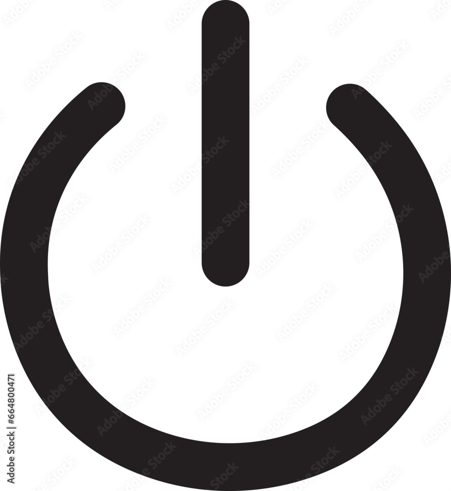 Aufkleber power button icon. turn on and off switch vector sign. computer start trigger button symbol in flat 