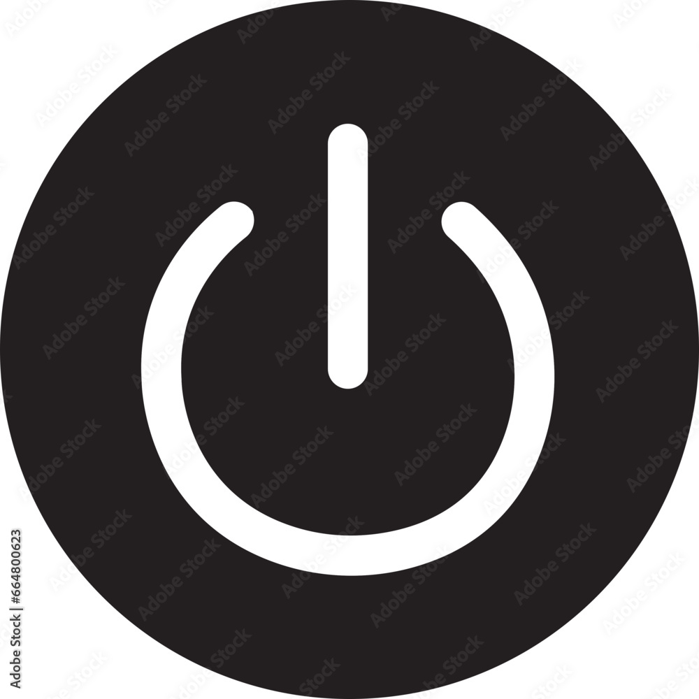 Poster power button icon. turn on and off switch vector sign. computer start trigger button symbol in flat 