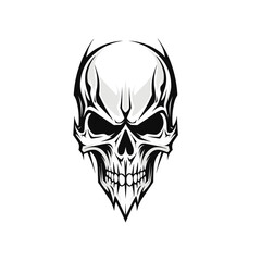 Artistic vector of a skull illustration. Suitable for tattoo, design, and logo.	