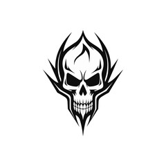 Artistic vector of a skull illustration. Suitable for tattoo, design, and logo.	