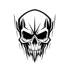 Artistic vector of a skull illustration. Suitable for tattoo, design, and logo.	