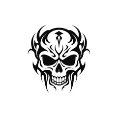 Artistic vector of a skull illustration. Suitable for tattoo, design, and logo.	