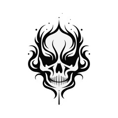 Artistic vector of a skull illustration. Suitable for tattoo, design, and logo.	