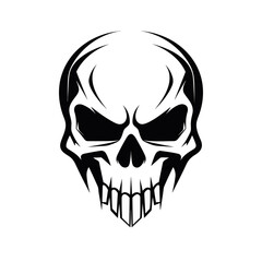 Artistic vector of a skull illustration. Suitable for tattoo, design, and logo.	