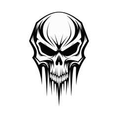 Artistic vector of a skull illustration. Suitable for tattoo, design, and logo.	