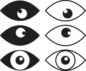 Eye icon set, See and unsee symbol set Vector art illustration