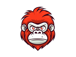 Doodle Baboon, cartoon sticker, sketch, vector, Illustration, minimalistic