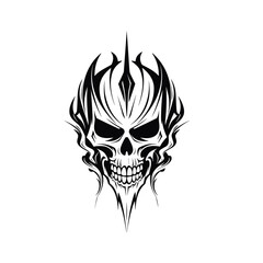 Obraz premium Artistic vector of a skull illustration. Suitable for tattoo, design, and logo.