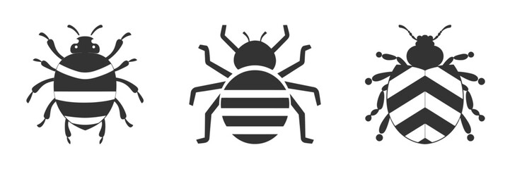 Bed bug icon set. Vector illustration