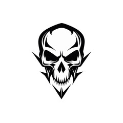 Artistic vector of a skull illustration. Suitable for tattoo, design, and logo.