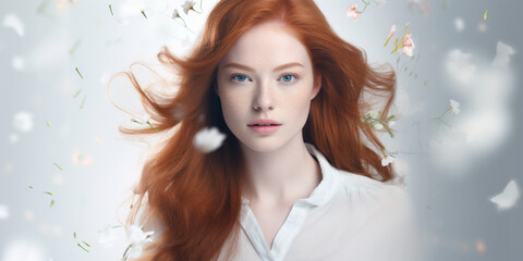 attractive redheaded female portrait