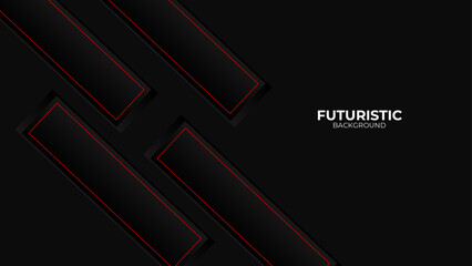 Modern Dark futuristic geometric background. Futuristic hi-technology concept. Horizontal banner template. Suit for cover, banner, brochure, corporate, poster, presentation, website