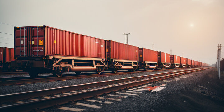 Freigh wagons with containers
