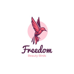 Fly dove bird logo design illustration. pigeons bid flying vector logo template