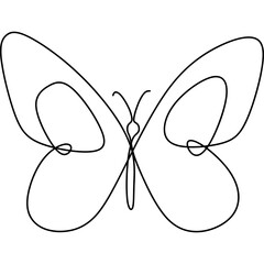 Abstract Butterfly Line Art