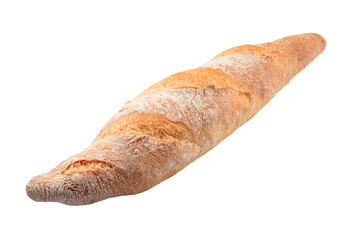 loaf of white bread isolated on white background, With clipping path for design menu, top view